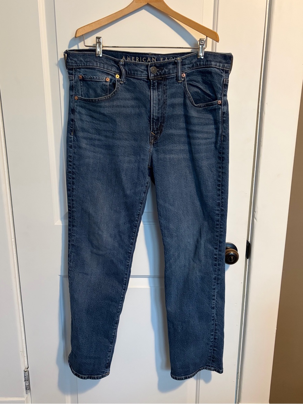 American Eagle Outfitters Men's Straight Jeans - Dark Blue
